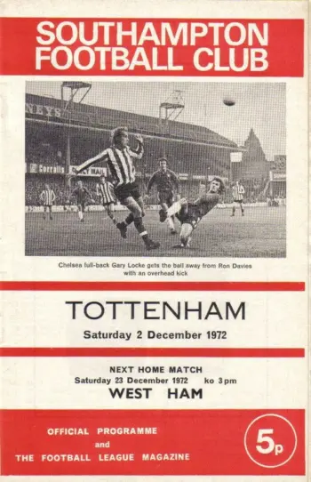 Spurs v Southampton FC (02 Dec 1972) Programme