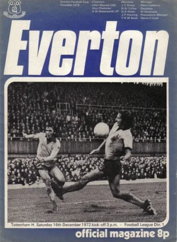 Spurs v Everton FC (16 Dec 1972) Programme