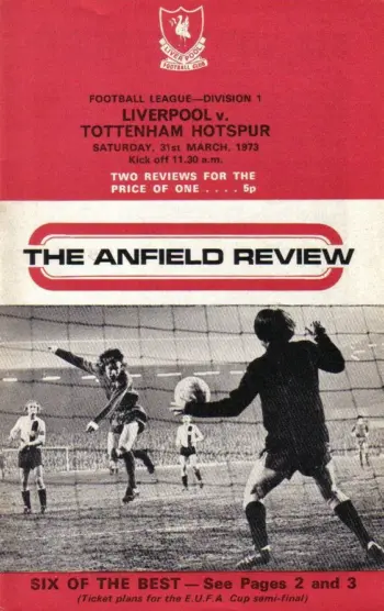 Spurs v Liverpool FC (31 Mar 1973) Programme