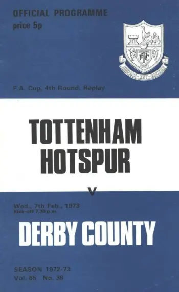 Spurs v Derby County (07 Feb 1973) Programme