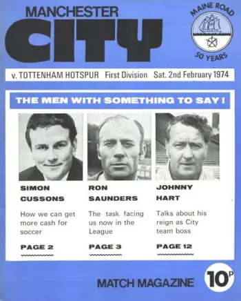 Spurs v Manchester City (02 Feb 1974) Programme
