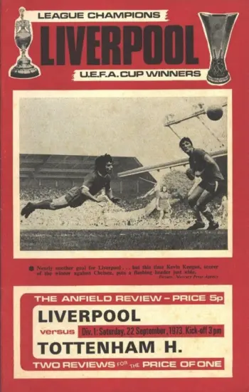 Spurs v Liverpool FC (22 Sep 1973) Programme