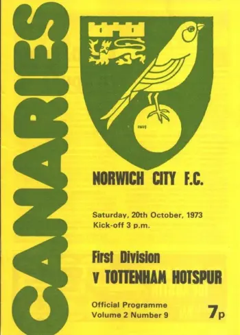 Spurs v Norwich City (20 Oct 1973) Programme