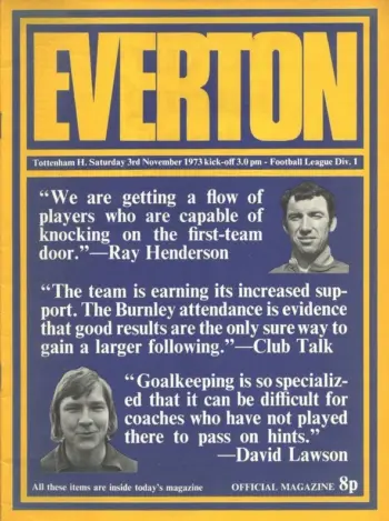 Spurs v Everton FC (03 Nov 1973) Programme