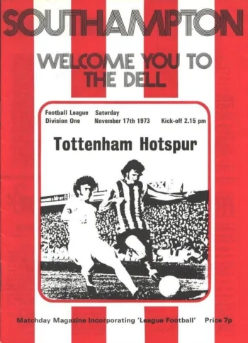 Spurs v Southampton FC (17 Nov 1973) Programme
