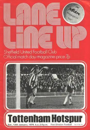 Spurs v Sheffield United (12 Jan 1974) Programme