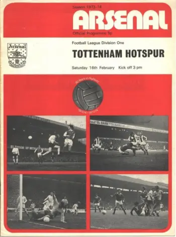 Spurs v Arsenal FC (16 Feb 1974) Programme