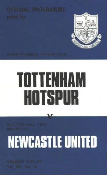 Spurs v Newcastle United (27 Oct 1973) Programme
