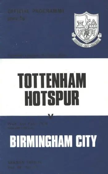 Spurs v Birmingham City (06 Feb 1974) Programme