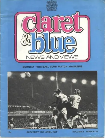 Spurs v Burnley FC (12 Apr 1975) Programme