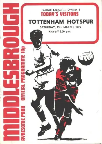 Spurs v Middlesbrough FC (15 Mar 1975) Programme