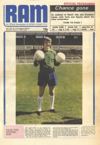 Spurs v Derby County (01 Mar 1975) Programme