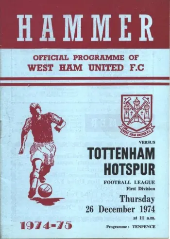 Spurs v West Ham United (26 Dec 1974) Programme