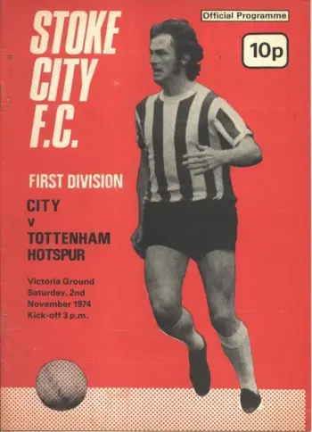 Spurs v Stoke City (02 Nov 1974) Programme