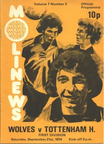 Spurs v Wolverhampton Wanderers (21 Sep 1974) Programme