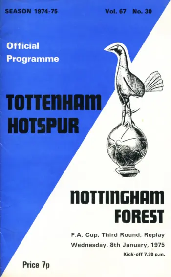 Spurs v Nottingham Forest (08 Jan 1975) Programme