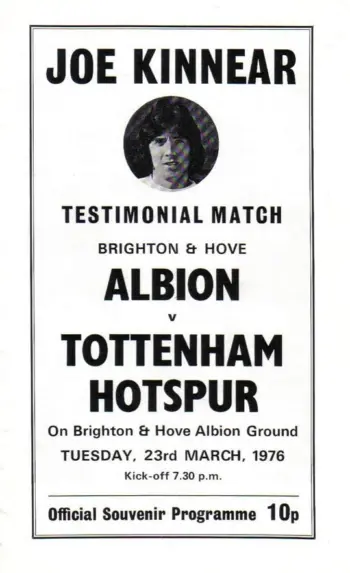 Spurs v Brighton & Hove Albion (23 Mar 1976) Programme