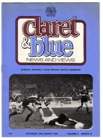 Spurs v Burnley FC (20 Mar 1976) Programme