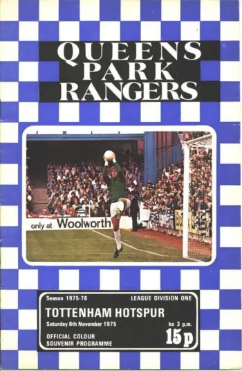 Spurs v Queens Park Rangers (08 Nov 1975) Programme