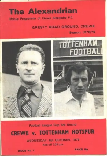 Spurs v Crewe Alexandra (08 Oct 1975) Programme