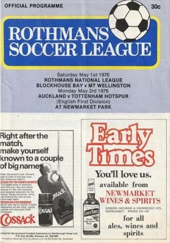 Spurs v Auckland FA XI (03 May 1976) Programme