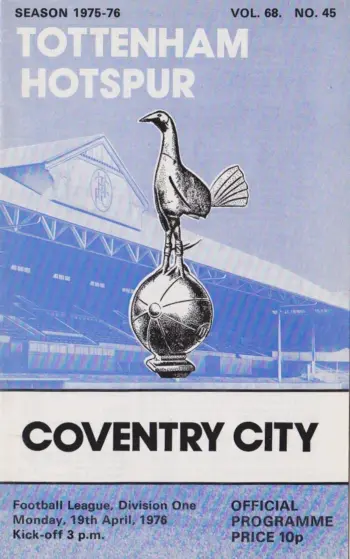 Spurs v Coventry City (19 Apr 1976) Programme