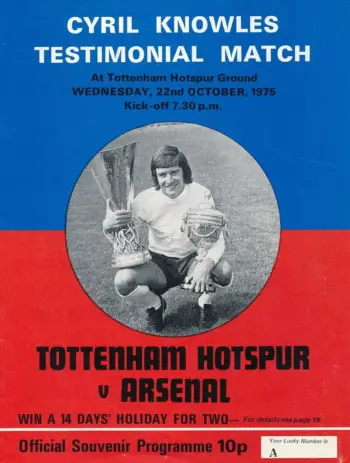 Spurs v Arsenal FC (22 Oct 1975) Programme