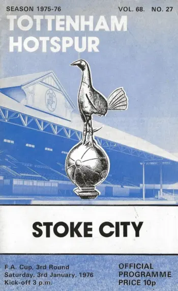 Spurs v Stoke City (03 Jan 1976) Programme