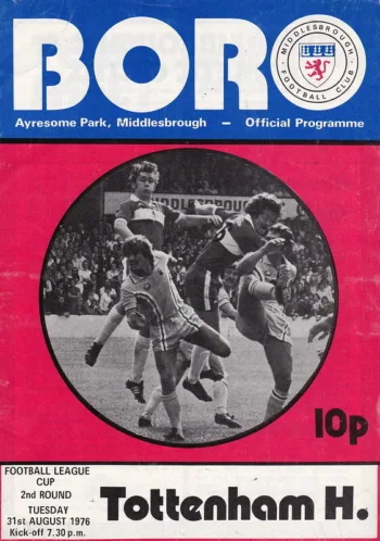 Spurs v Middlesbrough FC (31 Aug 1976) Programme