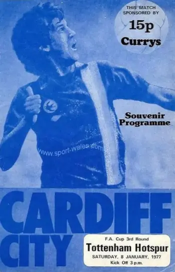 Spurs v Cardiff City (08 Jan 1977) Programme