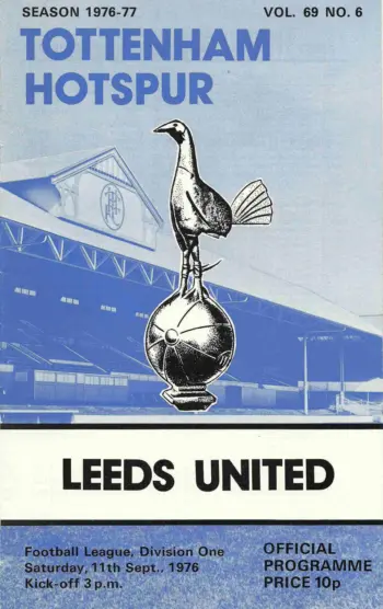 Spurs v Leeds United (11 Sep 1976) Programme