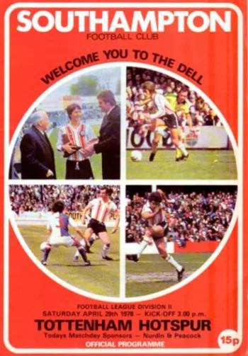 Spurs v Southampton FC (29 Apr 1978) Programme