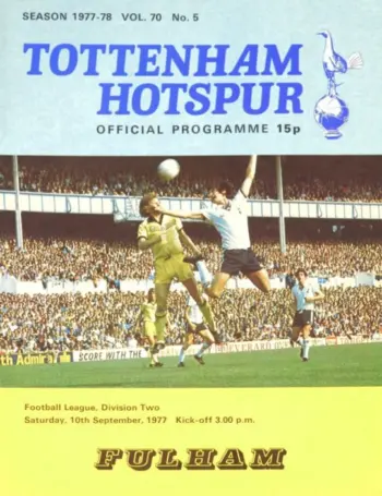 Spurs v Fulham FC (10 Sep 1977) Programme