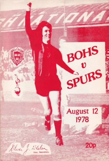 Spurs v Bohemians (12 Aug 1978) Programme