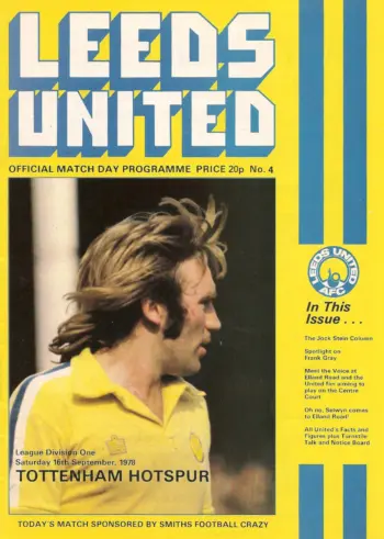 Spurs v Leeds United (16 Sep 1978) Programme