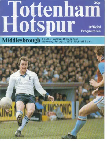 Spurs v Middlesbrough FC (07 Apr 1979) Programme