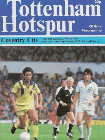 Spurs v Coventry City (30 Sep 1978) Programme