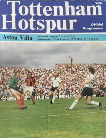 Spurs v Aston Villa (23 Aug 1978) Programme