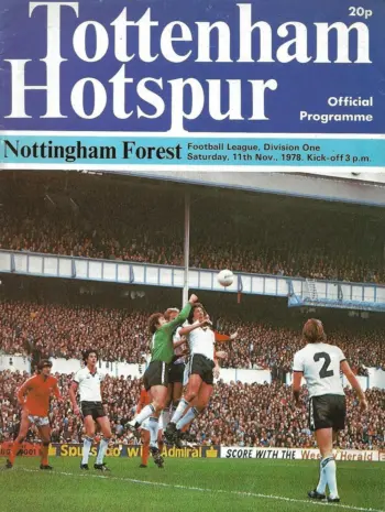 Spurs v Nottingham Forest (11 Nov 1978) Programme