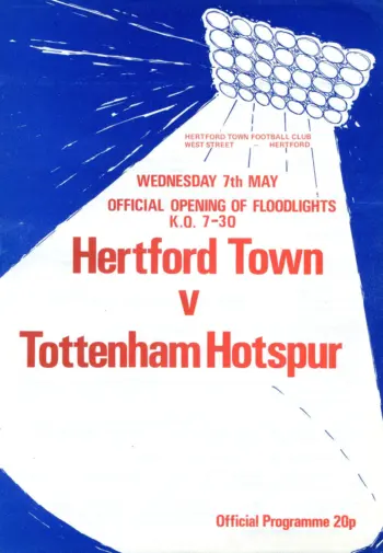 Spurs v Hertford Town FC (07 May 1980) Programme