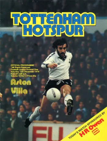 Spurs v Aston Villa (15 Dec 1979) Programme