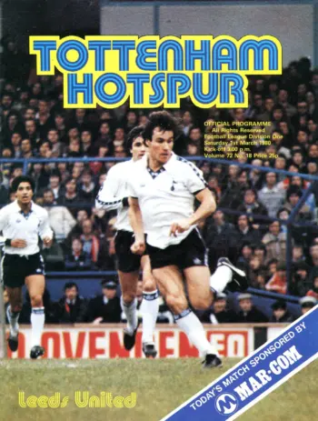 Spurs v Leeds United (01 Mar 1980) Programme