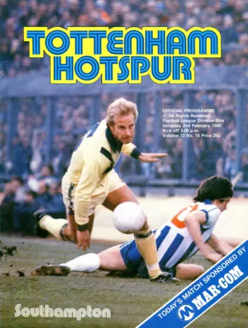 Spurs v Southampton FC (02 Feb 1980) Programme