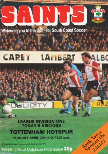 Spurs v Southampton FC (20 Apr 1981) Programme