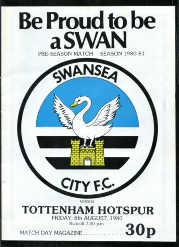 Spurs v Swansea City (08 Aug 1980) Programme
