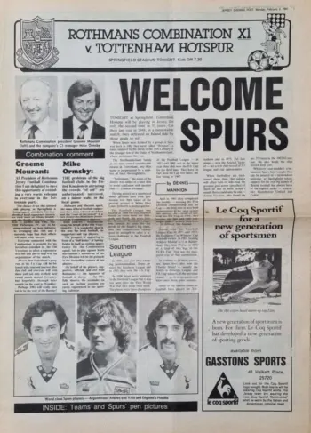 Spurs v Jersey (02 Feb 1981) Programme