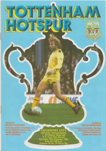 Spurs v Coventry City (14 Feb 1981) Programme