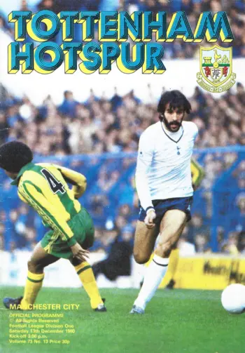 Spurs v Manchester City (13 Dec 1980) Programme