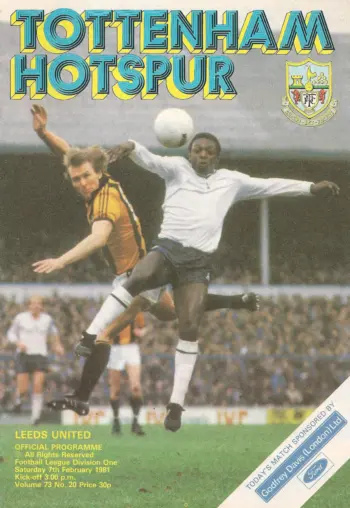 Spurs v Leeds United (07 Feb 1981) Programme