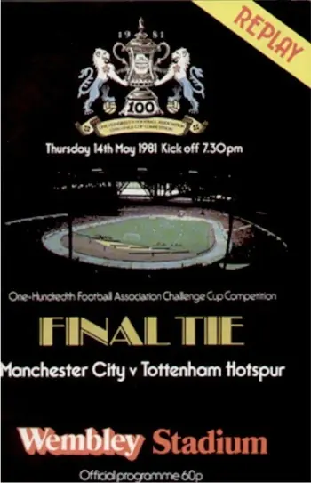 Spurs v Manchester City (14 May 1981) Programme